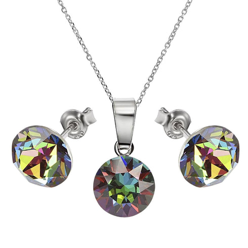 Sudraba komplekts "Klasika (Vitrail Medium)" ar Swarovski™ kristāliem